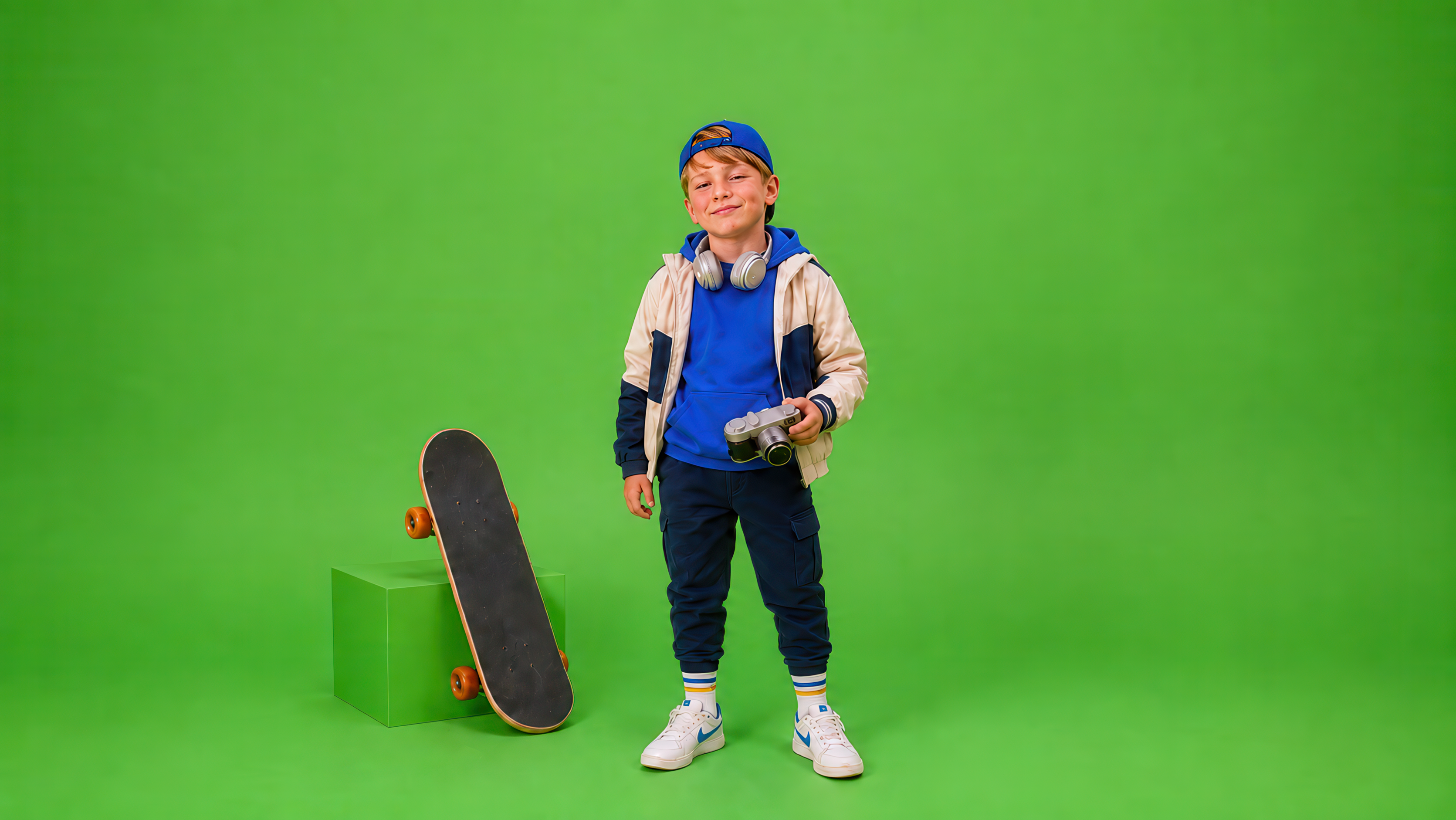 Neo im Greenscreen-Studio